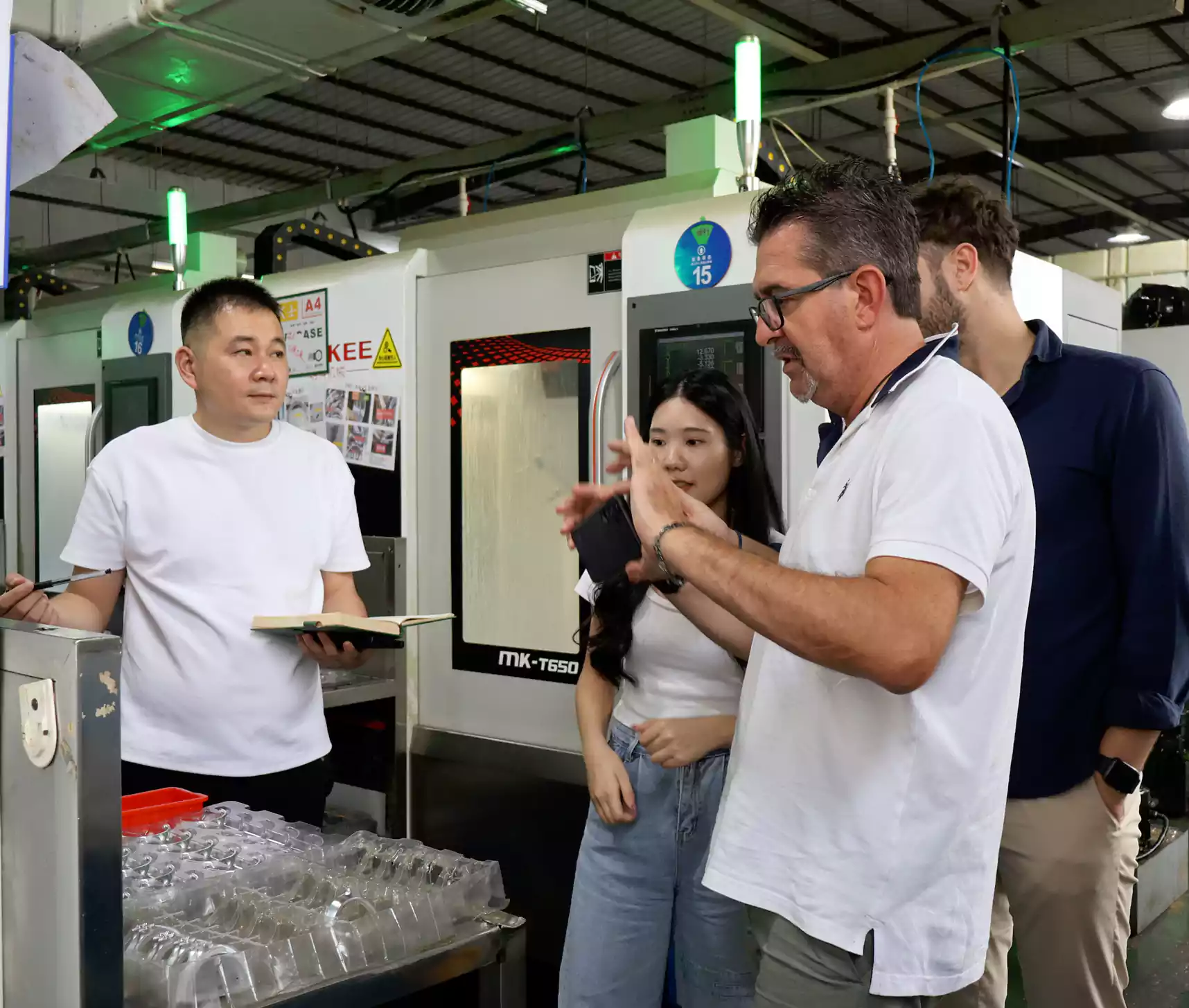 Customers visit the factory