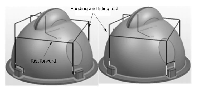 Figure 6 Tool paths for root cleaning 1 and root cleaning 2